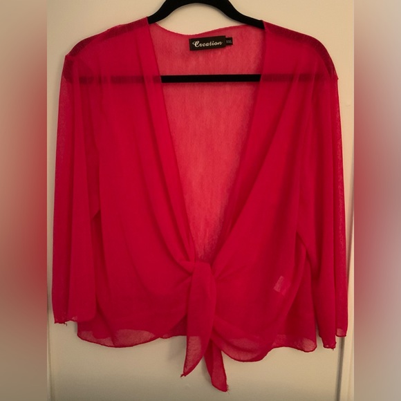 Creation Jackets & Blazers - Creation Sheer Pink Lightweight Jacket XXL